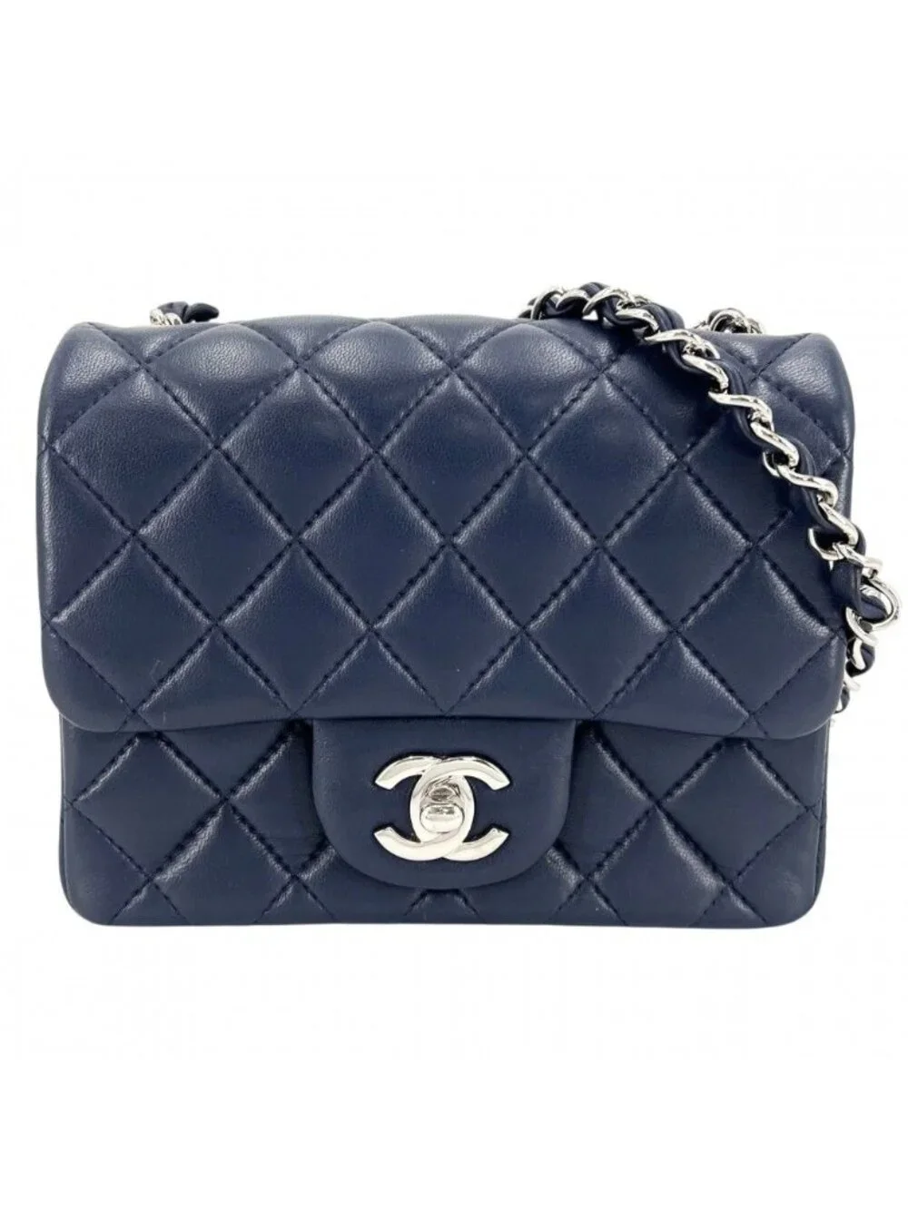 Chanel Shoulder Bag Mini Quilted Turnlock Single Chain Flap Crossbody CC Logo